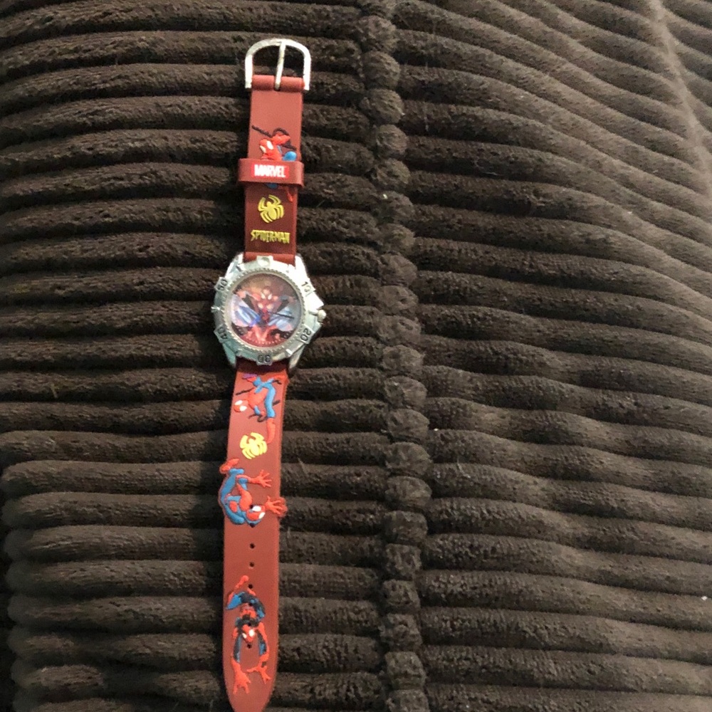 Marvel Spider-Man Watch with Red and Blue Silicone Watch band